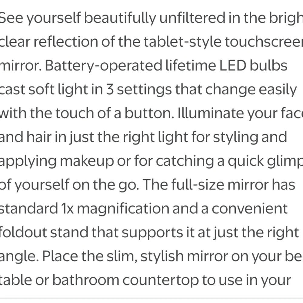 Conair Unfiltered Vibes LED Touchscreen Lighted 1X Magnification Vanity Mirror